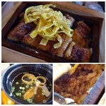 六騎 - ＊せいろ蒸しは小箱と言ってもご飯タップリですね。ご飯にタレをまぶしその上に「鰻」をのせ蒸した品。