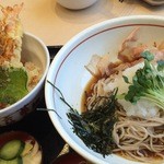 天すけ - 天丼とおろしそば780円