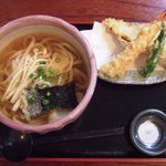 Jikasei Komeya No Udon - 【初訪問】ほかほかうどん、天ぷら三種盛