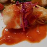 阪南洋風食堂クゥクゥ - ランチ：スペシャル　魚料理と肉料理のプレート　カレイのポアレ　パスタ添え