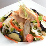 Fresh fish and vegetable salad