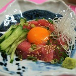 英よし - 鮪ユッケ７５０円