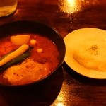 カリー＆カフェ SAMA - チキンカリー　えびスープ　ご飯　小