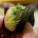 群来膳 - ［2016/03］酒肴⑧ 野付産ほたて 紫蘇 海苔