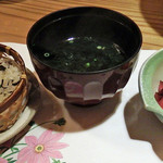 緑水亭 - 食事、止椀、香物