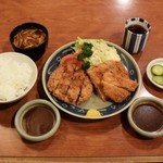 Tonkatsu Ando Suteki Okada - お昼の2種盛り定食1550円