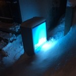 Bar ルラーシュ円山 - 【2016年02月】お店の看板、雪道に青い看板が映えます、目印です(^^♪