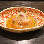 虎白 - 「冷物」カワハギの肝和えのジュレ掛け　2016年1月