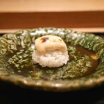 虎白 - 「凌ぎ」白子焼き出汁醤油塗り乗せもち米ご飯2016年1月