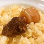 一休食堂 - 煮込み定食（牛皿 オン ザ TKG）