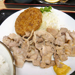 とんとん亭 - 焼肉＋メンチ定食