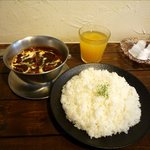 一文字カリー店 - 2010/8/30、ルーカリーチキン辛さ3、ライス300g、オレンジジュース、750円