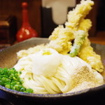 讃岐饂飩 元喜 - かしわぶっかけ中盛