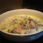 鮭ときのこのクリームスープパスタ