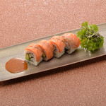 Salmon roll Sushi with yuzu pepper mayonnaise