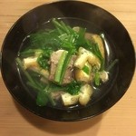 うを徳 - お椀（富山 ミンククジラの畝須 + 京都 壬生菜）