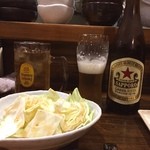 Yakitori Rettori - たまには味見に赤星ビールの味を確認します(^-^) 
                        ３年前より苦味は減りましたが相変わらず昔のコクはないですねぇ。早く言えば水っぽいですね。