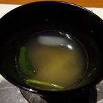 ラビスタ阿寒川 - 先椀　ホッケの沢煮風(蕪、榎茸、三つ葉、ゆず）
      