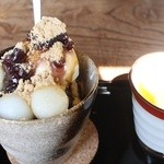 どんぐりの木 - 白玉くろみつきなこパフェのほうじ茶付きセット