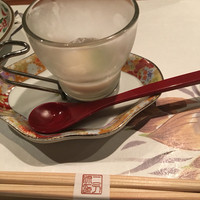 京橋 二刀流 - 付き出し １つ目 淡路産玉ねぎの冷製スープ
