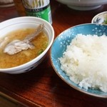 樽海 - 鯛の粗汁とごはん。