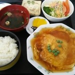 中華料理・ちゃんぽん 華豊 - エビ玉定食(通常980円)