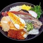 沼津魚がし鮨 流れ鮨 - ﾗﾝﾁ海鮮ちらし丼(2016.3)