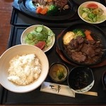 Tomisu亭 - 陶板ステーキランチ ごはん大盛り（税抜き1600円）