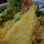 喜多一 - 春の野菜天ぷらぶっかけ；天ぷらアップ