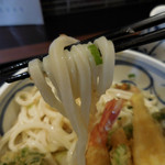 喜多一 - 春の野菜天ぷらぶっかけ；麺はこんな感じ