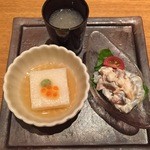 旬味千菜 蓮こん - 先付けと蓮根湯