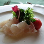 メインダイニングルーム 三笠 - 真鯛とシマアジ　アップ写真