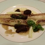 北島亭 - 2016.04　ホワイトアスパラガスのムニエル