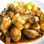 台湾料理 新台北 - 牡蠣のもろみ炒め