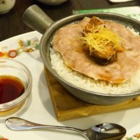 菜香新館 - 鹹魚肉餅煲仔飯（塩漬け魚とひき肉のせ蒸しご飯）