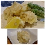 Hakata kaisen masaa - ＊白子は新鮮だとは思うのですが、少し好みではなかったですね。
      天つゆは薄味でしたので、塩で頂く方が合いました。