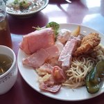 揮八郎ビール ビアレストラン 三田屋 山口店 - パスタ、ハム、コロッケなどメイン系ドカ盛り