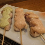 味亭 風花 - ササミ（レア）串焼（わさびマヨ、明太子マヨ）