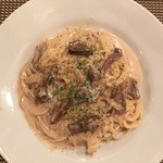 プーさん食堂 - キノコとベーコンのクリームパスタ