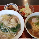 味蘭 - ラーメンセット　中華丼で