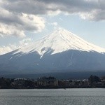 花水庭おおや - 河口湖からの富士山