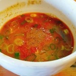 麺屋 高橋 - 2016/4  スープ割投入後のつけ汁＋カレーパウダー