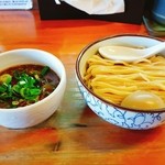 麺屋 高橋 - 2016/4  辛みそつけめん＋味付玉子