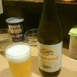駅前ラーメン ひげ - 瓶ビール(税込み550円)