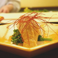 祇園 末友 - 先付  ホタテと菜の花の酢味噌和え