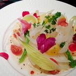 寿司海鮮 御旦孤 - 新玉葱の温サラダ