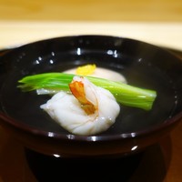 米倉 - 車海老、うるい
                　豆腐の団子、鰆と蕗の薹のあん入り　　　