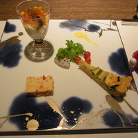 フレンチ割烹 宿 - 前菜3種盛り　キャビア、キッシュ