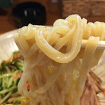 青竹手打ちらーめん 夢現 - 冷やしでも、この存在感の麺！