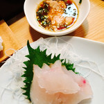 かわなみ鮨 - かわはぎ　肝醤油で